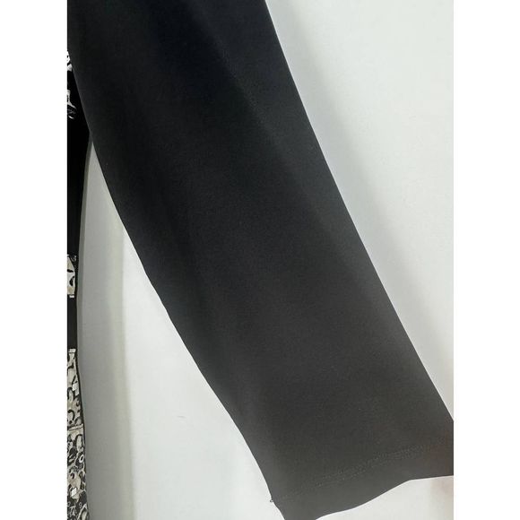 JM Collection Petite Black/Silver Splice Embellished Asymmetrical Top Small - Picture 5 of 10